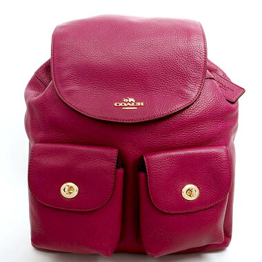 【中古】【ほぼ新品】コーチビリーリュックサックゴールド金具F37410【バックパック・リュック】