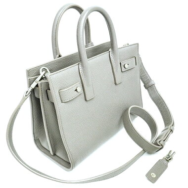 【中古】【美品】イヴサンローランナノ2WAYショルダーバッグ斜め掛けシルバー金具サック・ド・ジュール466283【ハンドバッグ】