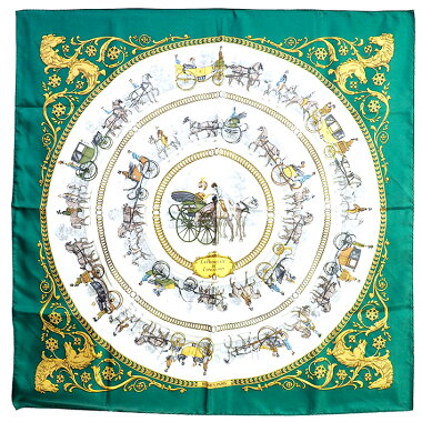 [Pra-miliki] [Hampir baru] Hermes "LAPROMENADEDELONGCHAMPS" Berjalan ke Longchamp Curry 90 Ladies Scarf [Aksesori]