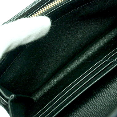 [Pre] [goods] Yves Saint Laurent flap wallet bi-fold gold metal fittings YSL logo classic monogram 372264 [long wallet]