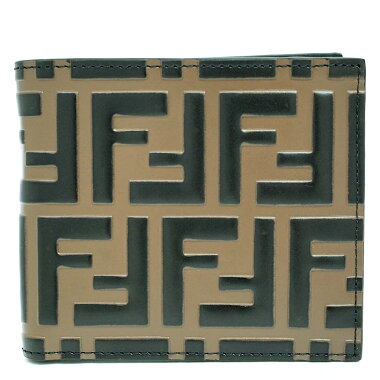 [Used] [almost new] Fendi folding wallet wallet men's Zucca 7M0169A42P [bi-fold wallet]
