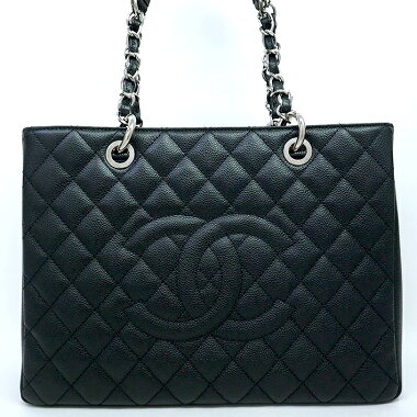 【中古】【ほぼ新品】シャネルデカココチェーントートショルダーバッグCCロゴシルバー金具ココマークA50995【トートバッグ】