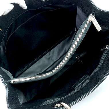 【中古】【ほぼ新品】シャネルデカココチェーントートショルダーバッグCCロゴシルバー金具ココマークA50995【トートバッグ】