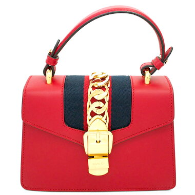 【中古】【ほぼ新品】グッチシルヴィレザーミニバッグシェリーライントップハンドルゴールドチェーンメタルバックル2WAYショルダーウェブ470270493025【ハンドバッグ】