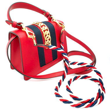 [Used] [almost new] Gucci Silvi Leather Mini Bag Shelly Line Top Handle Gold Chain Metal Buckle 2WAY Shoulder Web 470270493025 [Handbag]