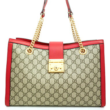[Used] [Almost new] Gucci GG pattern padlock medium chain tote gold metal fittings GG Supreme 479197204991 [Shoulder bag]