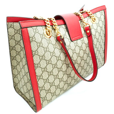[Used] [Almost new] Gucci GG pattern padlock medium chain tote gold metal fittings GG Supreme 479197204991 [Shoulder bag]