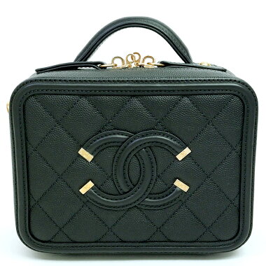[Used] [Beautiful] Chanel Vanity Case Chain Shoulder Diagonal Antique Gold Hardware Coco Mark A93343 [Shoulder Bag]