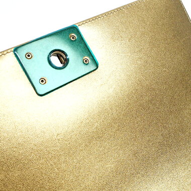 [Used] [Good Condition] Chanel Coco Mark Small Flap Chain Shoulder Antique Gold Metal Boy Chanel A66095 [Shoulder Bag]