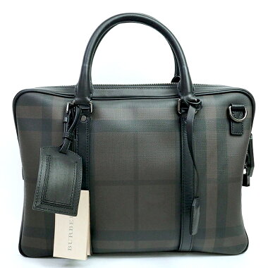 [Used] [Good Condition] Burberry Handbag Check Pattern 2WAY Shoulder Bag 3876612 [Business Bag Briefcase]