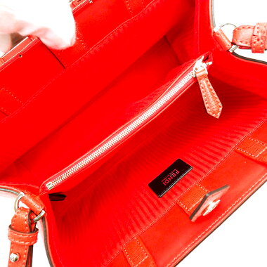 【中古】【ほぼ新品】フェンディプチ2WAYショルダーバッグクロスボディバッグシルバー金具トゥージュール8BH253【ハンドバッグ】