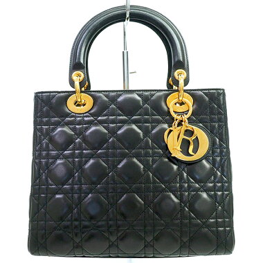 [Used] [Good Condition] Christian Dior Canage Stitch 2WAY Shoulder Bag Gold Hardware Lady Dior [Handbag]