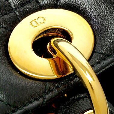 [Used] [Good Condition] Christian Dior Canage Stitch 2WAY Shoulder Bag Gold Hardware Lady Dior [Handbag]