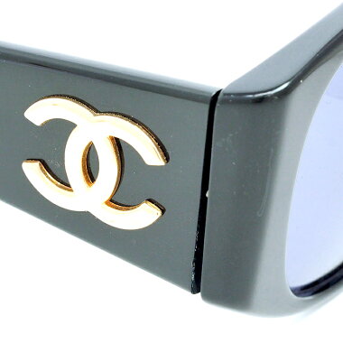 [Used] [Good Condition] Chanel CC Logo Eyewear Full Rim Gold Hardware Coco Mark 0145194305 Ladies Sunglasses [Accessories]