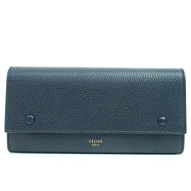 【中古】【未使用品・新古品】セリーヌWホックバイカラーマルチファンクションラージフラップ二つ折り財布DRUMMED10167【長財布】