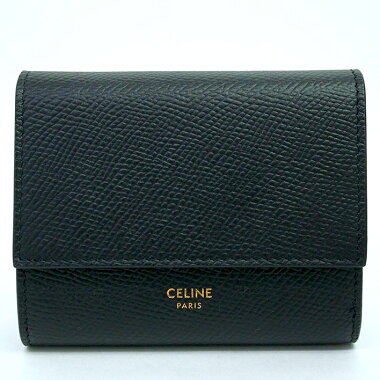 【中古】【ほぼ新品】セリーヌWホックスモールトリフォールドウォレット三つ折り折りたたみ財布10B573BEL.38NO【二つ折り財布】