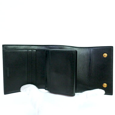 【中古】【ほぼ新品】セリーヌWホックスモールトリフォールドウォレット三つ折り折りたたみ財布10B573BEL.38NO【二つ折り財布】