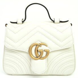[10% OFF in Rakuten Super SALE] [Up to P39 times in entry] [GOODA published] [Used] [Unused / New Old Goods] Gucci Mini Top Handle Bag Chevron Heart Quilted 2WAY Chain Shoulder GG Logo Antique GG Marmont 547260/493075 [Handbag]