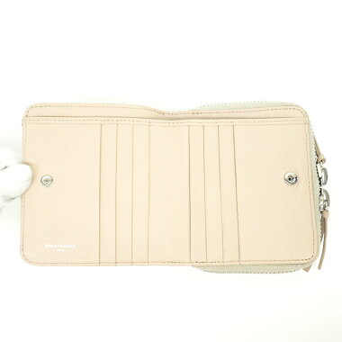 【中古】【ほぼ新品】バレンシアガビルフォードジップアラウンドコンパクトウォレット折財布ペーパー371662【二つ折り財布】