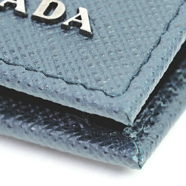 【中古】【未使用品・新古品】プラダ折りたたみ財布ロゴガンメタル金具サフィアーノビコローレ2MO738【二つ折り財布】