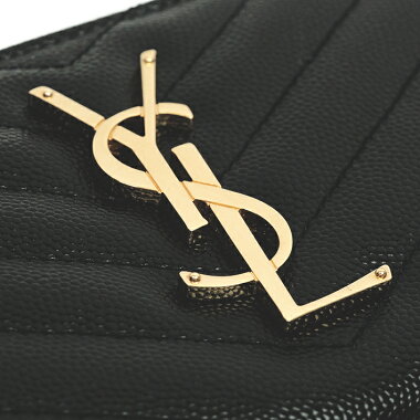 [New Products] [Used] [Unused / New Old Items] Yves Saint Laurent YSL Logo Round Fastener Long Wallet Gold Hardware Classic Monogram 358094BOW011000 [Long Wallet]