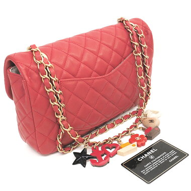 【新入荷商品】【中古】【美品】シャネルバレンタインシリーズココマークウッドチャーム付きWチェーンショルダーアンティークゴールド金具マトラッセA49199【ショルダーバッグ】