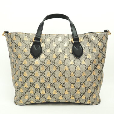 【新入荷商品】【中古】【ほぼ新品】GG柄ビーハチ2WAYトートバッグショルダーバッグ斜め掛けソフトGGスプリーム473887204991【ハンドバッグ】