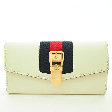 【GOODA掲載】【新入荷商品】【中古】【ほぼ新品】グッチウェブコンチネンタルウォレットゴールド金具シルヴィ476084・525040【長財布】