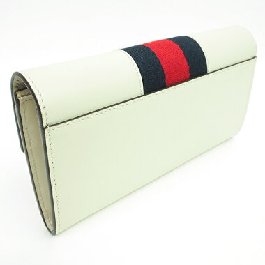 【GOODA掲載】【新入荷商品】【中古】【ほぼ新品】グッチウェブコンチネンタルウォレットゴールド金具シルヴィ476084・525040【長財布】