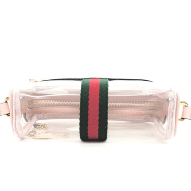 【GOODA掲載】【新入荷商品】【中古】19クルーズオフィディアミニビニールバッグクリアバッグポシェット斜め掛けGGマーモント×ウェブ517350・493075【ショルダーバッグ】