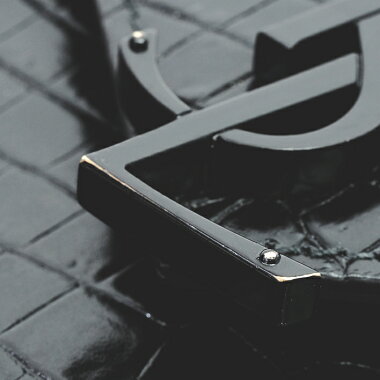 【GOODA掲載】【新入荷商品】【中古】ミディアムチェーンショルダーYSLロゴ斜め掛けクロスボディブラック金具モノグラム443182【ショルダーバッグ】