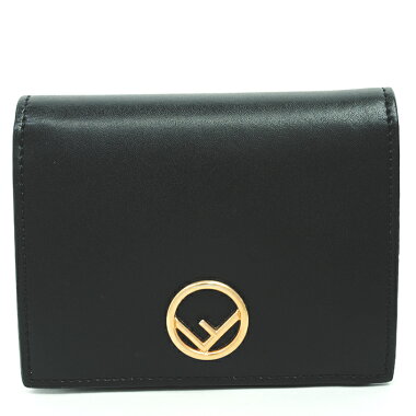 【GOODA掲載】【新入荷商品】【中古】フェンディスモールウォレットミニ財布ゴールド金具エフイズ8M0387【二つ折り財布】