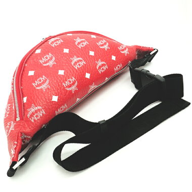 【GOODA掲載】【新入荷商品】【中古】エムシーエムミディアムホワイトロゴベルトバッグショルダーバッグモノグラムMUZ9SFI07AV001【ボディバッグ・ウエストポーチ】