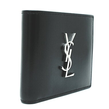 [Diterbitkan pada GOODA] [Saham baru] [pra-dimiliki] Yves Saint Laurent YSL logo lipat dompet perak perkakasan monogram 4532760SX0E1000 [bi-fold dompet]