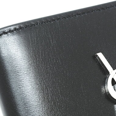 [Diterbitkan pada GOODA] [Saham baru] [pra-dimiliki] Yves Saint Laurent YSL logo lipat dompet perak perkakasan monogram 4532760SX0E1000 [bi-fold dompet]