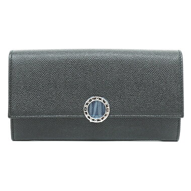 [GOODA] [new stock] [pre-owned] Bvlgari logo clip bi-fold flap wallet silver hardware Bvlgari Bvlgari 30414 [long wallet]