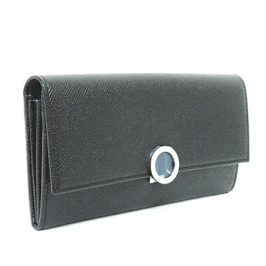 [GOODA] [new stock] [pre-owned] Bvlgari logo clip bi-fold flap wallet silver hardware Bvlgari Bvlgari 30414 [long wallet]