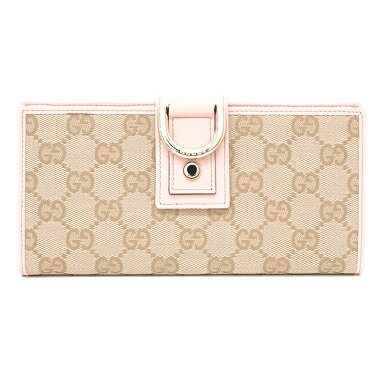 [Used] Gucci ABBEY Abbey GG pattern bi-fold wallet gold metal fittings GG canvas 141412 ・ 203887 [long wallet] [GOODA] [like new]