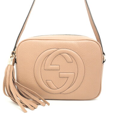 【中古】グッチダブルGGGロゴフリンジタッセルチャームディスコバッグ斜め掛けポシェットゴールド金具ソーホー308364520981【ショルダーバッグ】【GOODA掲載】【未使用品・新古品】