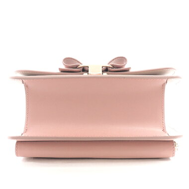 【中古】サルヴァトーレフェラガモニュービアンコクロスボディバッグフラップチェーンショルダー斜め掛けウォレットゴールド金具ヴァラリボン21G877【ショルダーバッグ】【GOODA掲載】【未使用品・新古品】