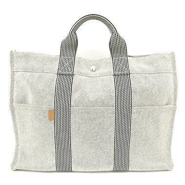 【中古】エルメストートMMハンドバッグシルバー金具ニューサックフールトゥ【トートバッグ】【GOODA掲載】【美品】