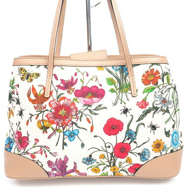 【中古】グッチフラワープリントショルダーバッグ日本上陸50周年コレクションフローラ358470498879【トートバッグ】【GOODA掲載】【未使用品・新古品】