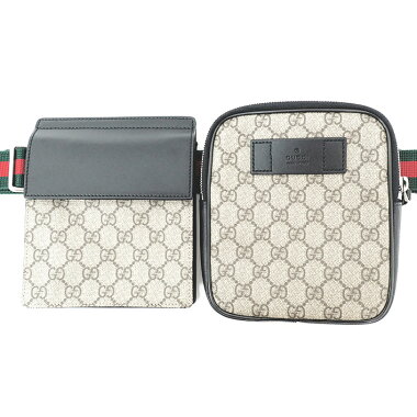 [Used] Gucci GG pattern sherry line belt bag waist bag hip bag GG Supreme x web 450956493075 [body bag / waist pouch] [GOODA listing] [as good as new]