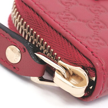 【中古】グッチGG柄ラウンドファスナー小銭入れコインパースゴールド金具マイクログッチシマ449896・496085【コインケース】【GOODA掲載】【新品同様】