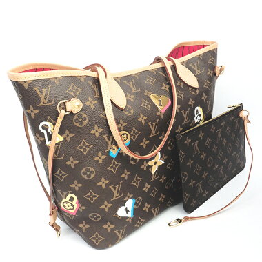 Louis Vuitton Love Lock Neverfull MM Monogram Canvas Bag