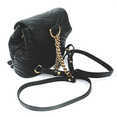 [Used] Gucci GG quilted leather antique gold metal fittings GG Marmont 528129213317 [Backpack/backpack] [GOODA] [Good Condition]