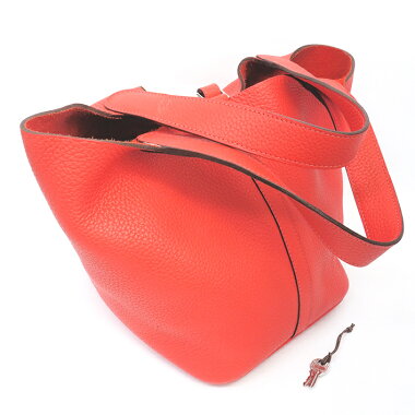 [Used] Hermes MM silver metal fittings Pico Tan Lock [Handbag] [GOODA] [Beauty]