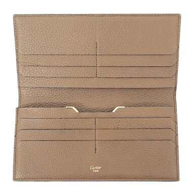 【中古】カルティエサドルステッチ二つ折り長財布ゴールド金具L3001163【長財布】【GOODA掲載】【新品同様】