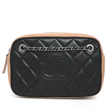 【中古】シャネルCCロゴチェーンショルダーバイカラーアンティークシルバー金具ココマーク【ショルダーバッグ】【GOODA掲載】【美品】