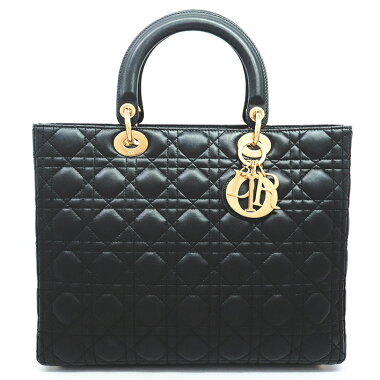 【中古】クリスチャンディオールカナージュステッチトートバッグゴールド金具レディディオールCAL44560【ハンドバッグ】【GOODA掲載】【美品】